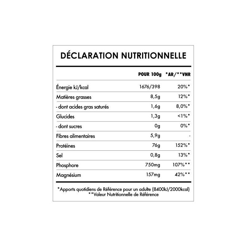 Super green protein Iswari - declaration nutritionnelle