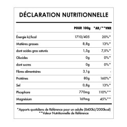 proteines super vegan Iswari - valeurs nutritionnelles