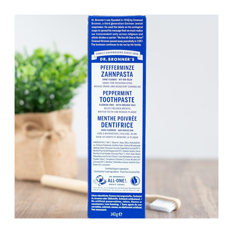 dentifrice menthe poivrée dr bronner