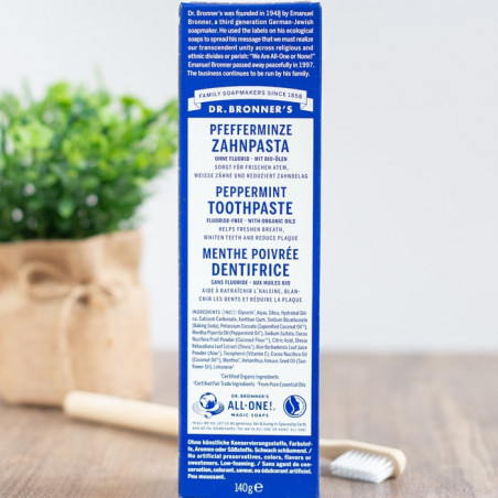 dentifrice menthe poivrée dr bronner