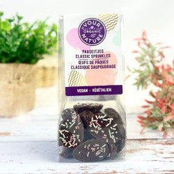 your organic nature oeufs de paques chocolat noir vermicelles colores