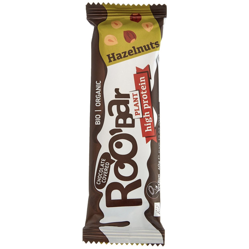 barre protéinée noisette enrobée chocolat Roo'Bar