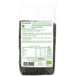 Lentilles Vertes bio MARKAL 500g back