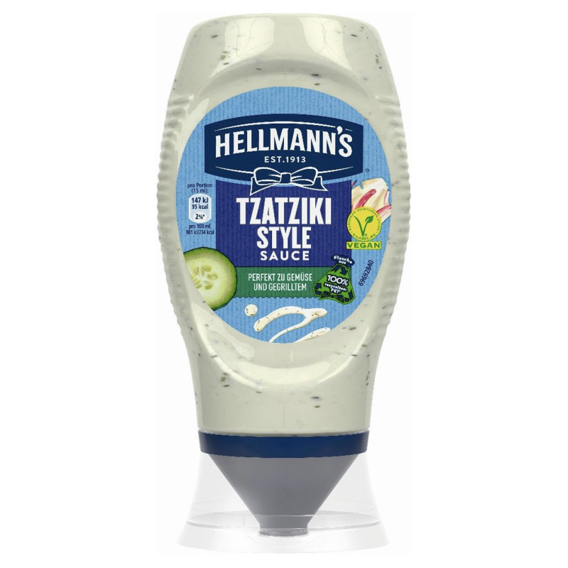 sauce tzatziki végétale hellmanns 250ml