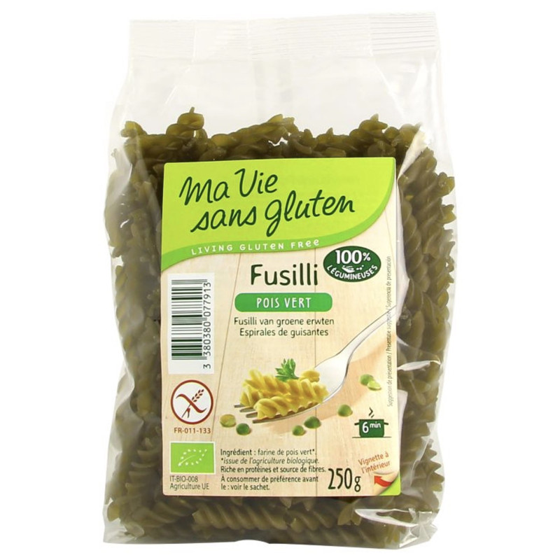 fusilli pois vert ma vie sans gluten 250g