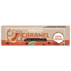 barre chocolat noir caramel vegan bonvita 40g