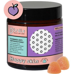 happy skin birdie gummies peche