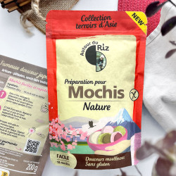 préparation pour mochis nature autour du riz bio