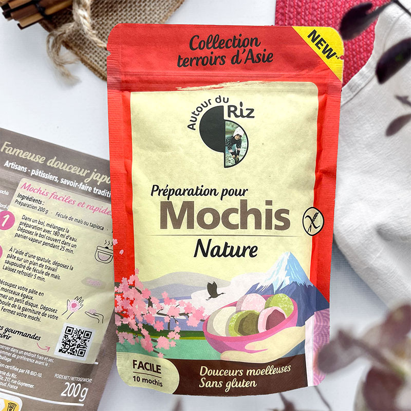 préparation pour mochis nature autour du riz bio