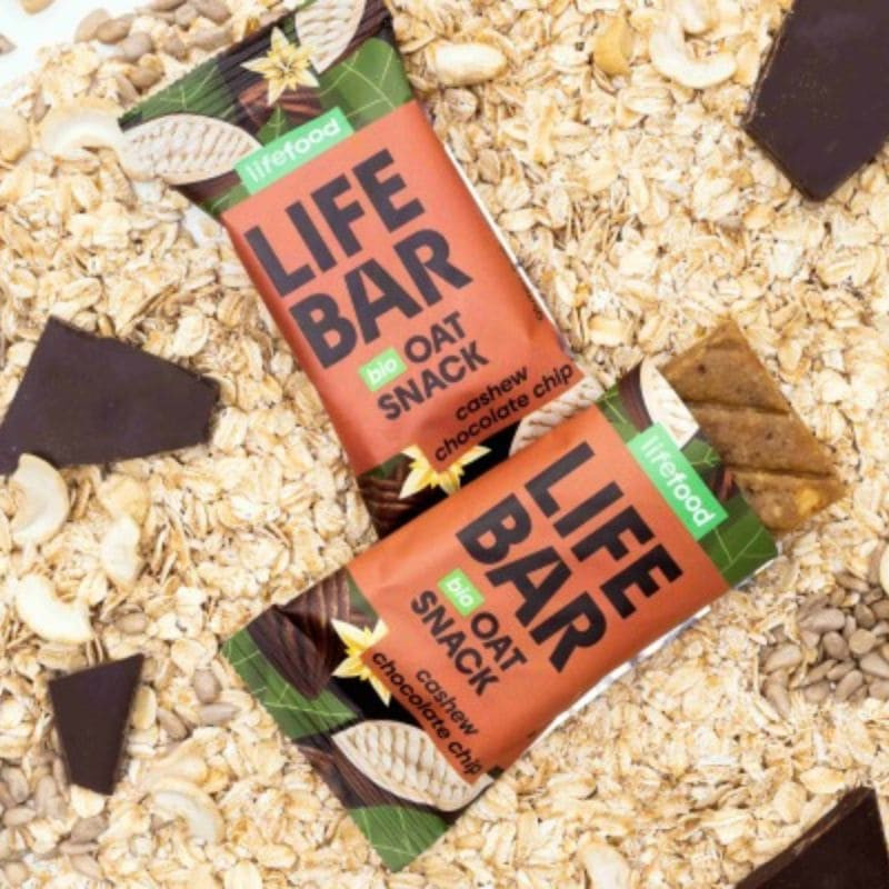 lifebar oat snack lifefood pepites de chocolat