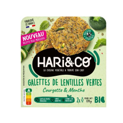 galettes lentilles courgette menthe hari&co 170g