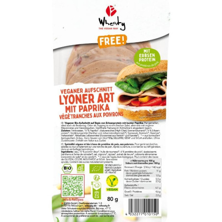 vege tranches aux poivrons wheaty 80g