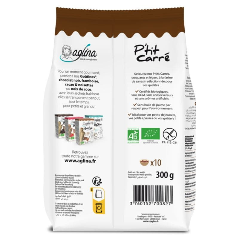 Aglina carrés fourrés noisette