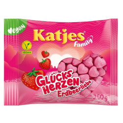 bonbons Family coeurs de fraise Katjes 250g