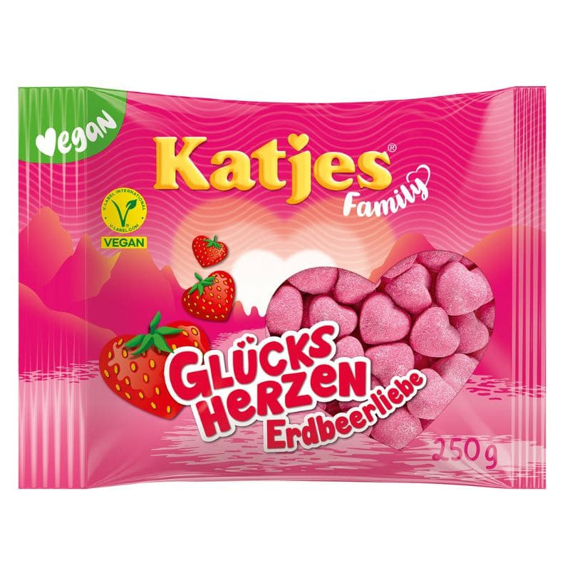 bonbons Family coeurs de fraise Katjes 250g