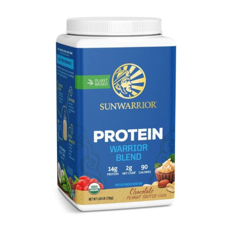 protein warrior blend chocolate peanut butter sunwarrior 750g