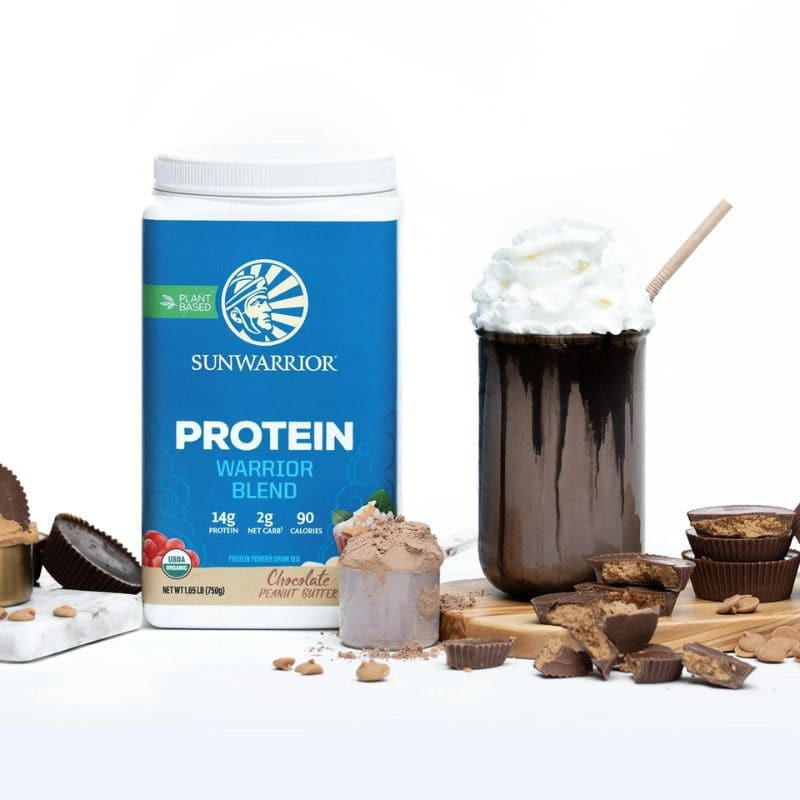 sunwarrior protein warrior blend chocolate peanut butter