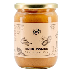 puree de cacahuetes caramel sale koro 500g