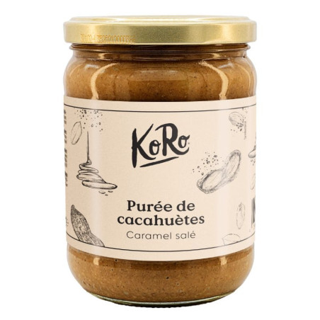 puree cacahuetes caramel sale koro 500g