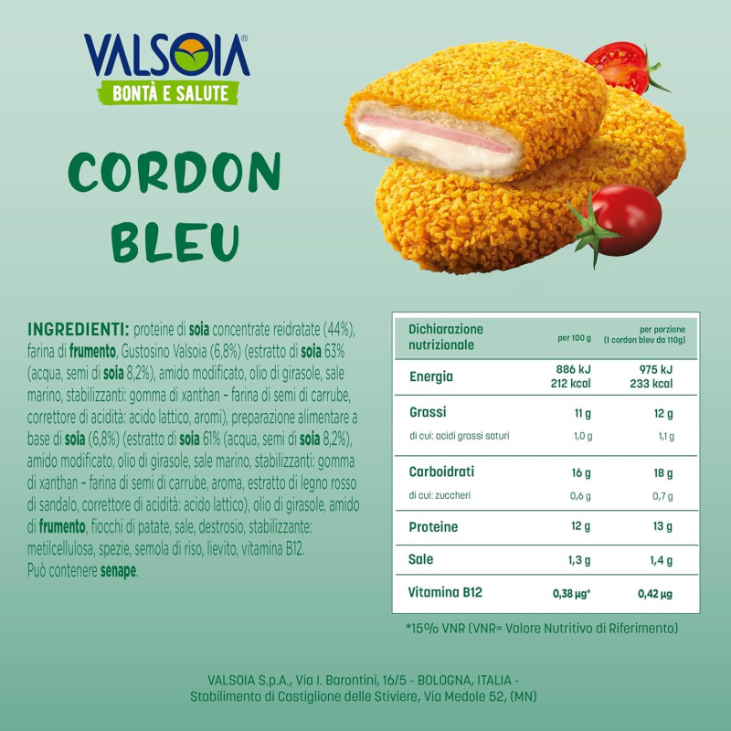 cordon bleu vegan valsoia ingredients