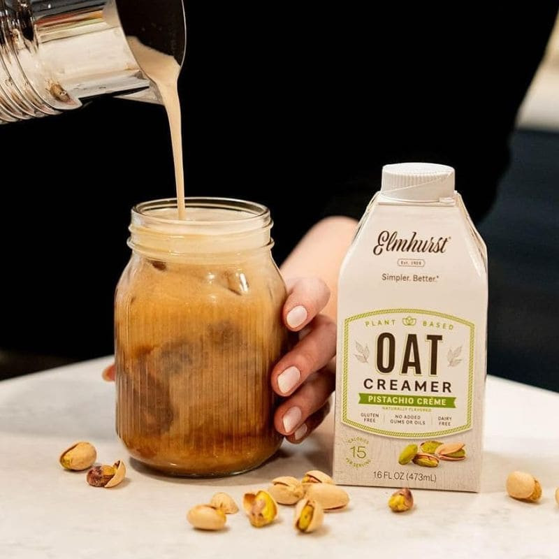 elmhurst oat creamer pistachio creme
