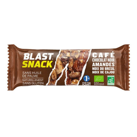 barre cafe chocolat noir amandes blast snack 40g