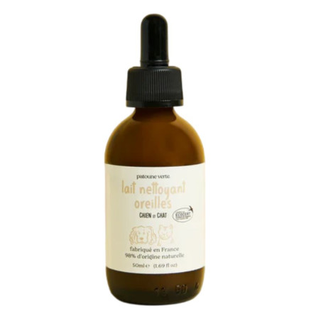 lait nettoyant oreilles chien et chat patoune verte 50ml
