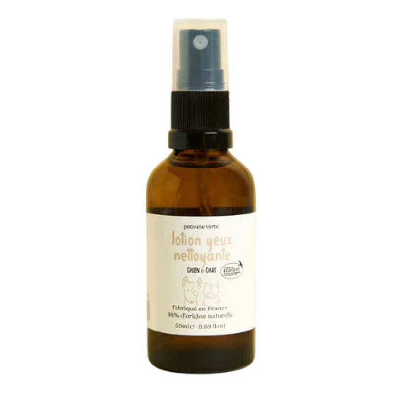 lotion nettoyante yeux chien et chat patoune verte 50ml
