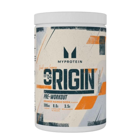 myprotein origin pre workout orange mango soda 600g