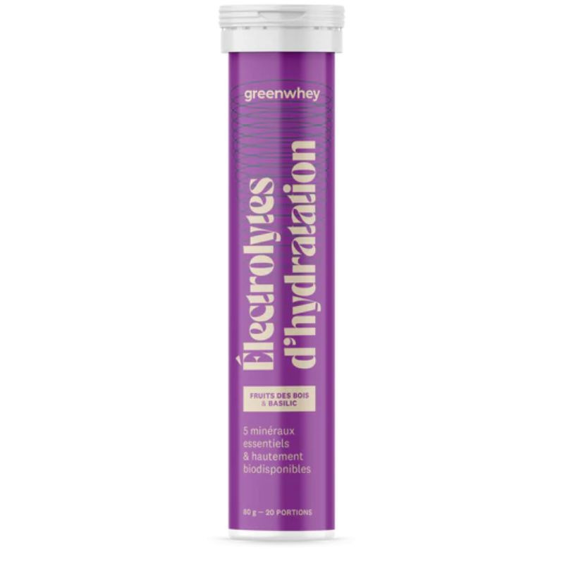 electrolytes d'hydratation fruits des bois basilic greenwhey