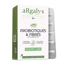 vegaflore argalys probiotiques & fibres x60 gélules