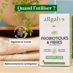 vegaflore argalys probiotiques & fibres - 60 gélules