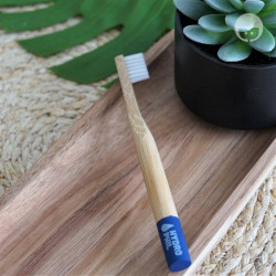 brosse à dent bleue en bambou enfant - Hydrophil
