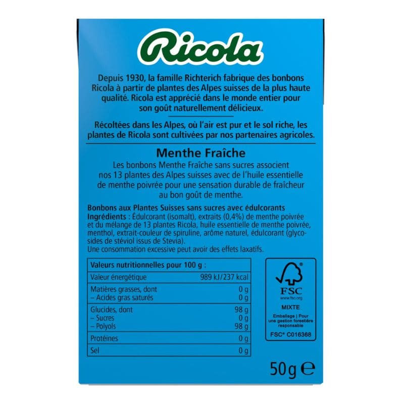 ricola bonbon menthe fraiche