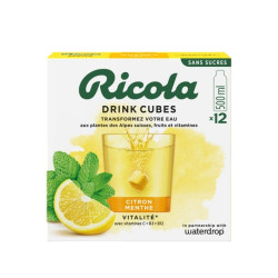 drink cubes waterdrop ricola citron menthe x12
