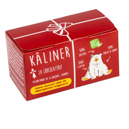 assortiment 16 rochers chocolat fourres kaliner