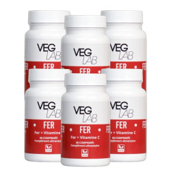 lot fer + vitamine c veglab 6x60 comprimes