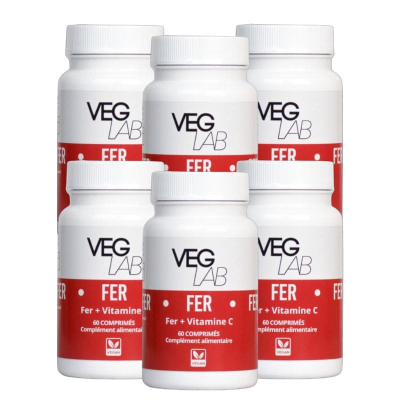 lot fer + vitamine c veglab 6x60 comprimes