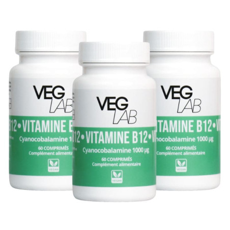 lot vitamine B12 veglab 3x60 comprimes
