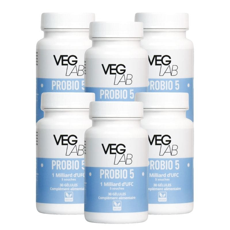 lot probio 5 veglab 6x30 gélules