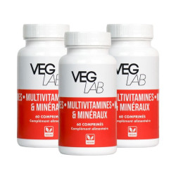 lot mutivitamines mineraux veglab 3x60 comprimes