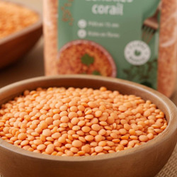lentilles corail bio dans un bol