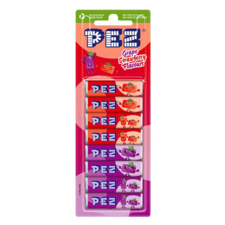 blister 8 recharges bonbons pez raisin fraise