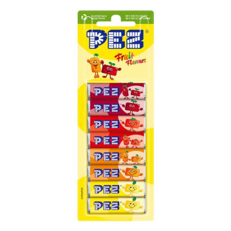 blister 8 recharges bonbons pez fruits