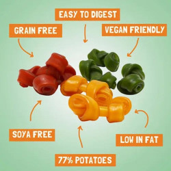 assortiment petits os vegan pour chien pawtato benevo