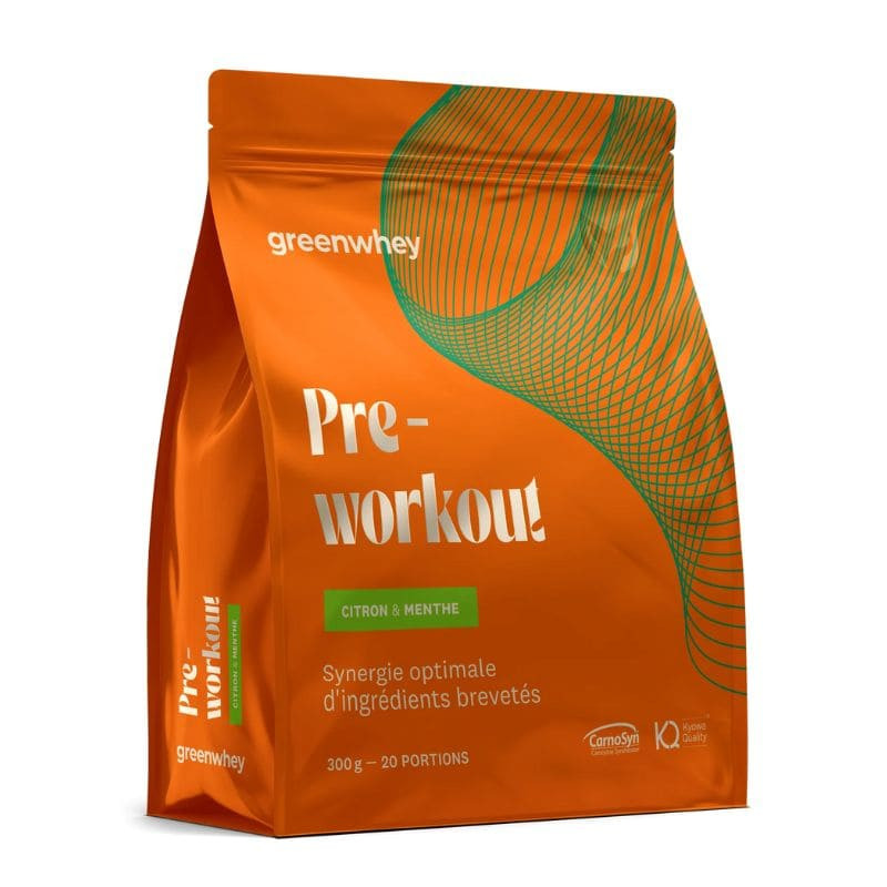 pre-workout citron menthe greenwhey 300g