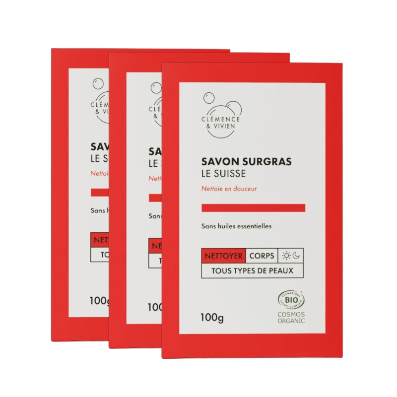 lot savon le suisse clémence et vivien 3x100g