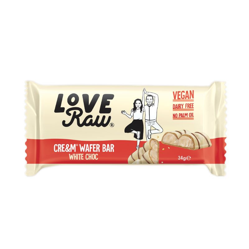 white choc cream wafer bar Love Raw