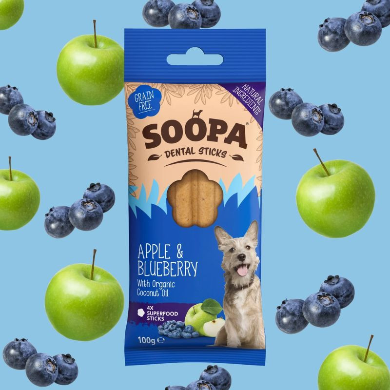 dental sticks apple and blueberry soopa