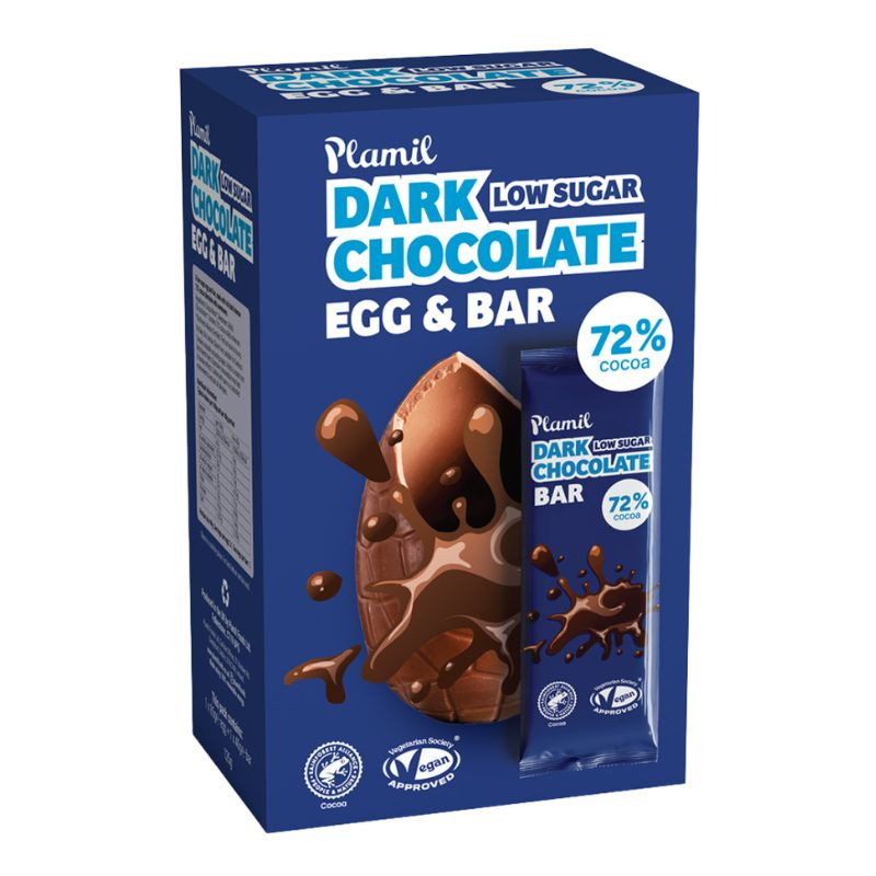 Œuf de Pâques + Barre - Chocolat Noir - 125g Plamil